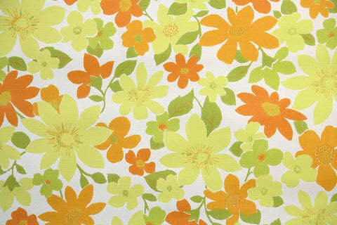 1960s Floral Vintage Wallpaper