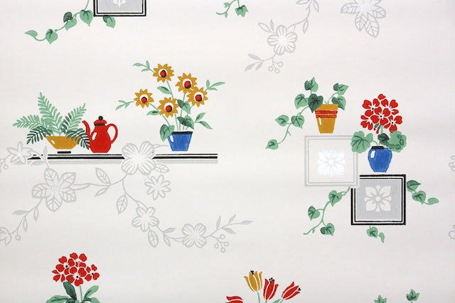 1940s Kitchen Vintage Wallpaper