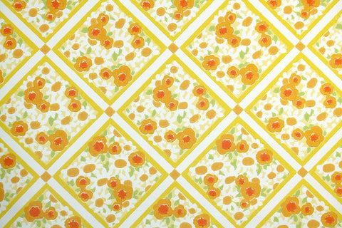 1970s Floral Vintage Wallpaper