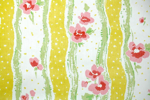 1970s Floral Vintage Wallpaper