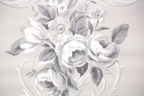 1940s Floral Vintage Wallpaper
