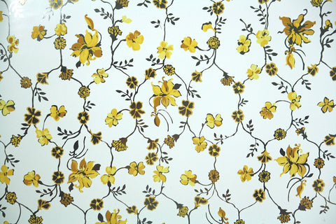 1970s Floral Mylar Vintage Wallpaper