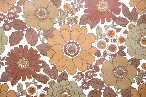 1970s Floral Vintage Wallpaper