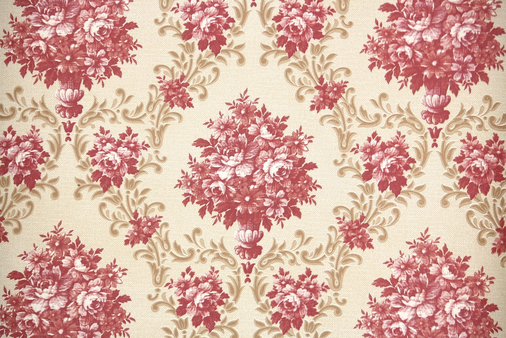 1970s Floral Vintage Wallpaper