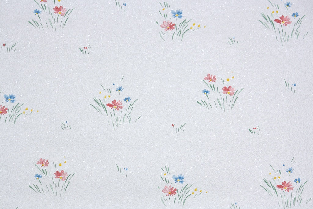 1980s Floral Vintage Wallpaper