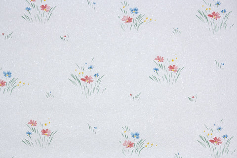 1980s Floral Vintage Wallpaper