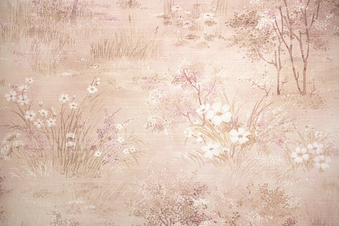 1980s Floral Vintage Wallpaper