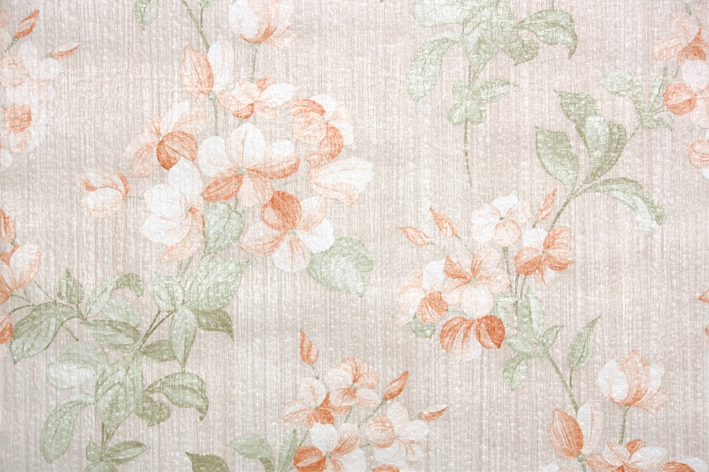 1970s Floral Vintage Wallpaper