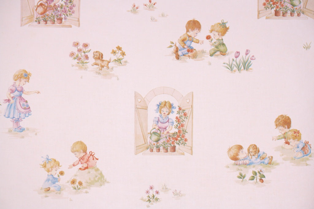 1980s Childrens Vintage Wallpaper