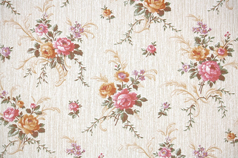 1970s Floral Vintage Wallpaper