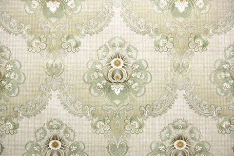 1970s Damask Vintage Wallpaper