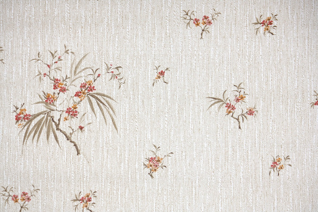 1980s Floral Vintage Wallpaper