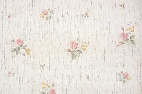 1980s Floral Vintage Wallpaper