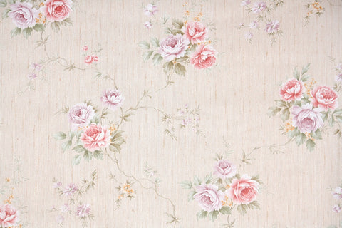1980s Floral Vintage Wallpaper