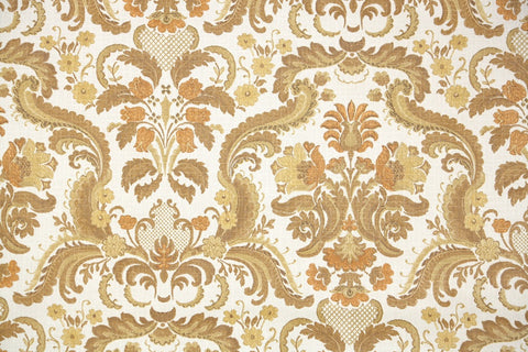 1970s Floral Damask Vintage Wallpaper