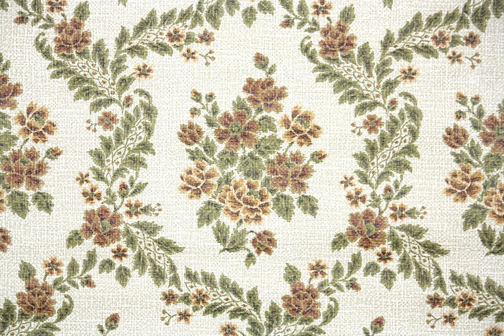 1970s Floral Vintage Wallpaper